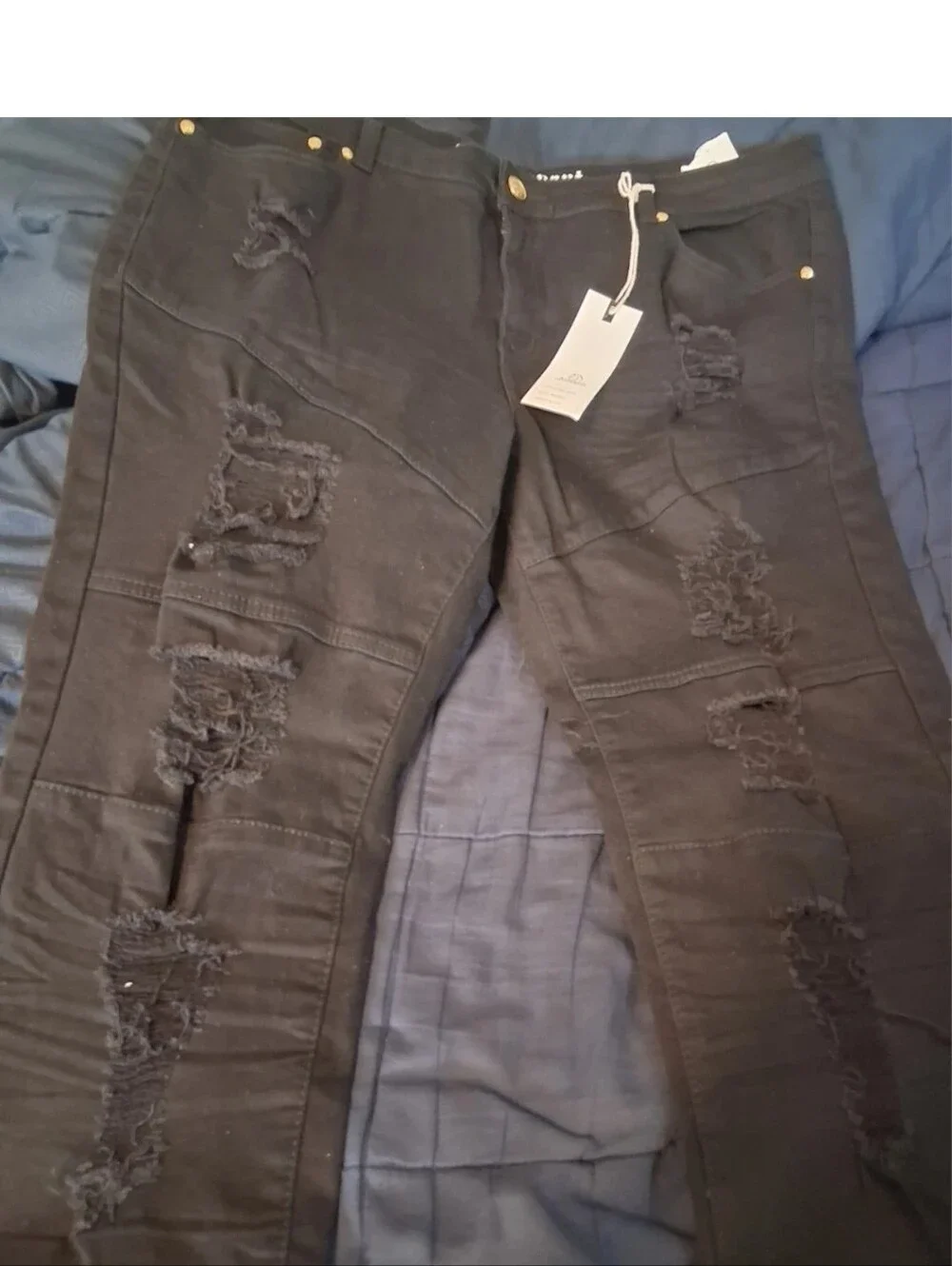 ARGONAUT distressed Mens Black Ripped Jeans New 38/32